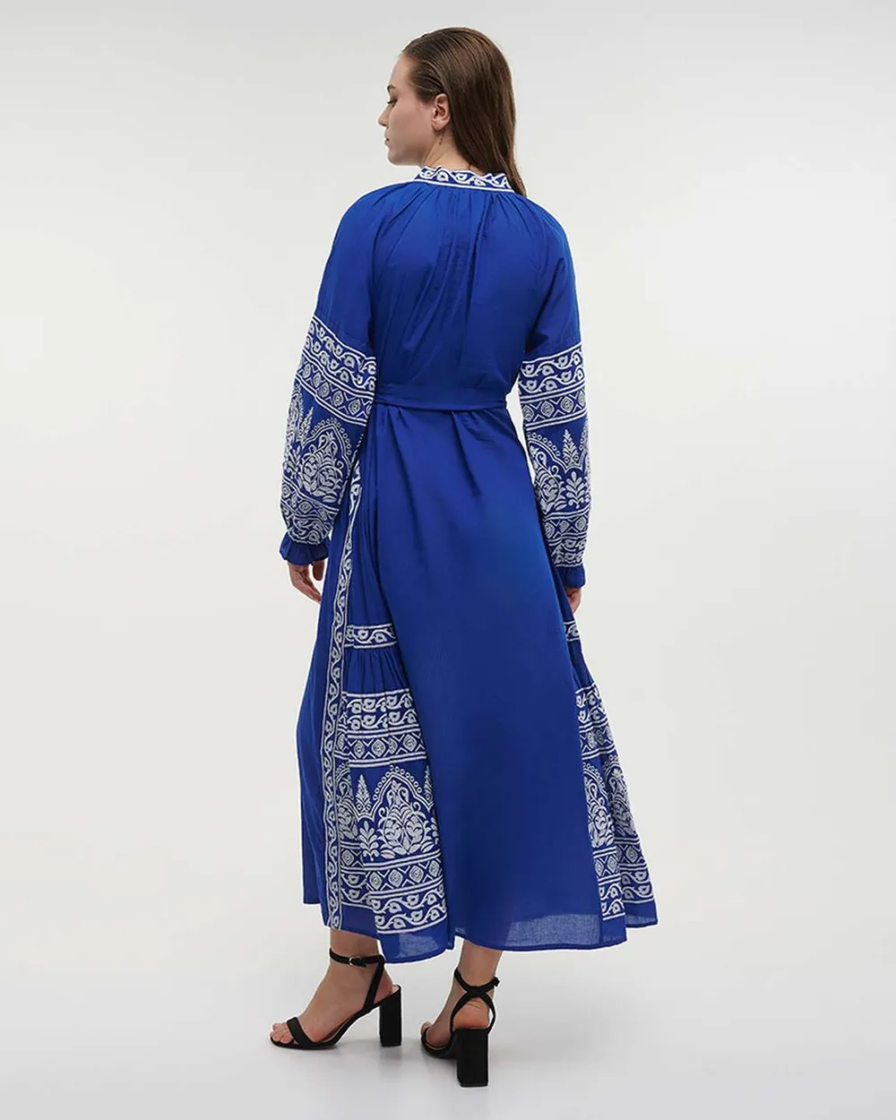 ΦΟΡΕΜΑ/ΚΑΦΤΑΝΙ ΜΑΚΡΥ ΣΕ ΜΠΛΕ ΧΡΩΜΑ ΜΕ ΛΕΥΚΑ ΚΕΝΤΗΜΑΤΑ ONE SIZE (100% COTTON)