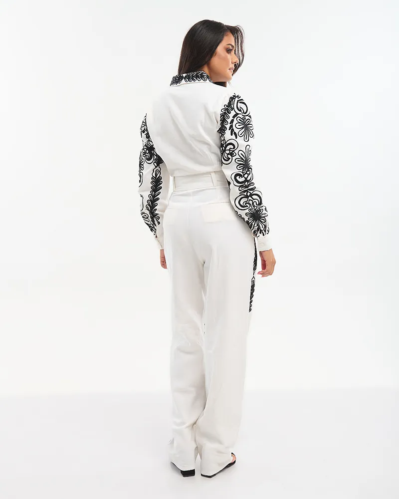 ΟΛΟΣΩΜΗ ΦΟΡΜΑ ΜΕ ΜΑΚΡΥ ΜΑΝΙΚΙ ΛΕΥΚΗ ΜΕ ΜΑΥΡΑ ΚΕΝΤΗΜΑΤΑ ONE SIZE (100% COTTON)