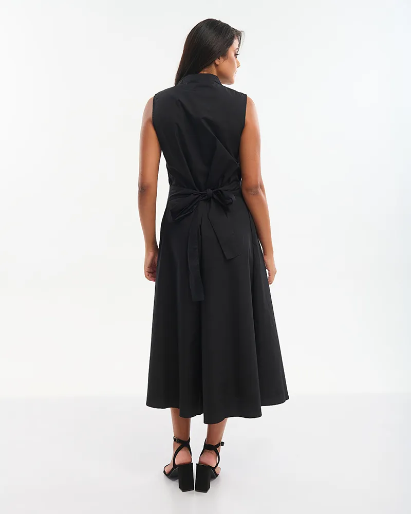 ΦΟΡΕΜΑ ΜΑΚΡΥ ΑΜΑΝΙΚΟ ΜΑΥΡΟ ΜΕ ΧΡΥΣΑ ΚΕΝΤΗΤΑ ΛΟΥΛΟΥΔΙΑ ONE SIZE (100% COTTON)