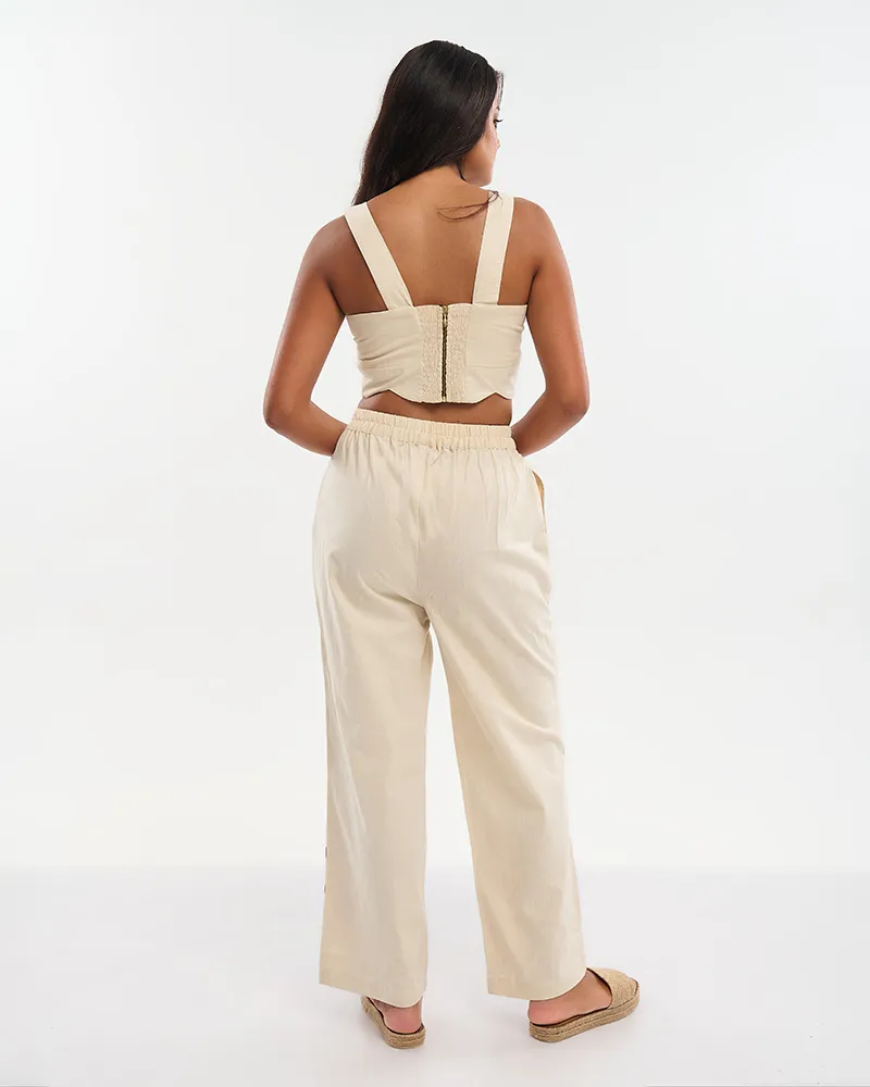 S/2 ΤΟΠ ΚΟΝΤΟ ΑΜΑΝΙΚΟ ΚΑΙ ΠΑΝΤΕΛΟΝΙ ΜΠΕΖ ΜΕ ΚΟΚΚΙΝΑ ΚΕΝΤΗΜΑΤΑ ONE SIZE (100% COTTON)