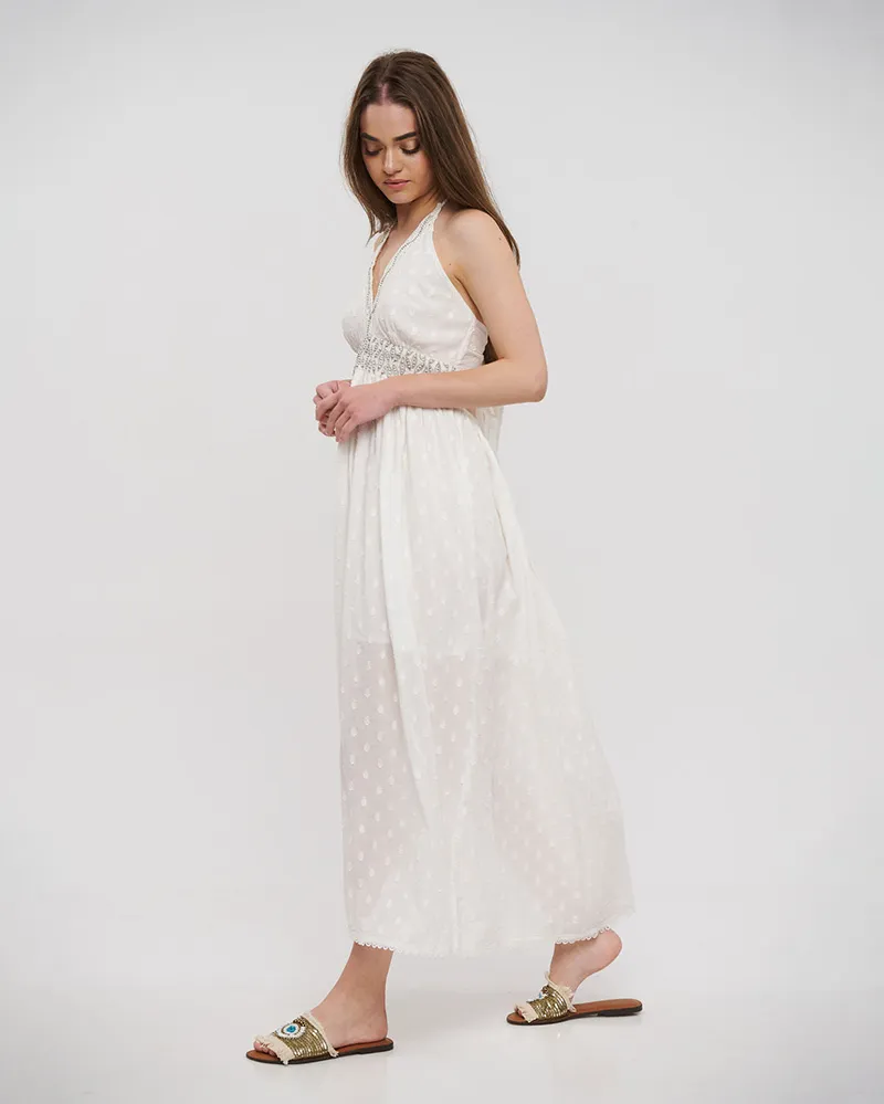 ΦΟΡΕΜΑ ΜΑΚΡΥ ΕΞΩΠΛΑΤΟ ΣΕ ΛΕΥΚΟ ΧΡΩΜΑ ONE SIZE (100% COTTON)