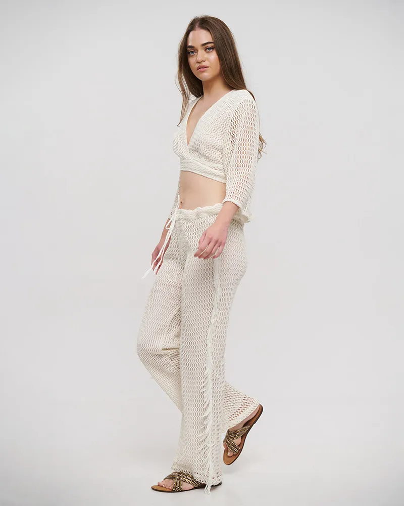 S/2 ΤΟΠ ΔΕΤΟ ΚΑΙ ΠΑΝΤΕΛΟΝΑ ΛΕΥΚΟ ONE SIZE (100% COTTON)