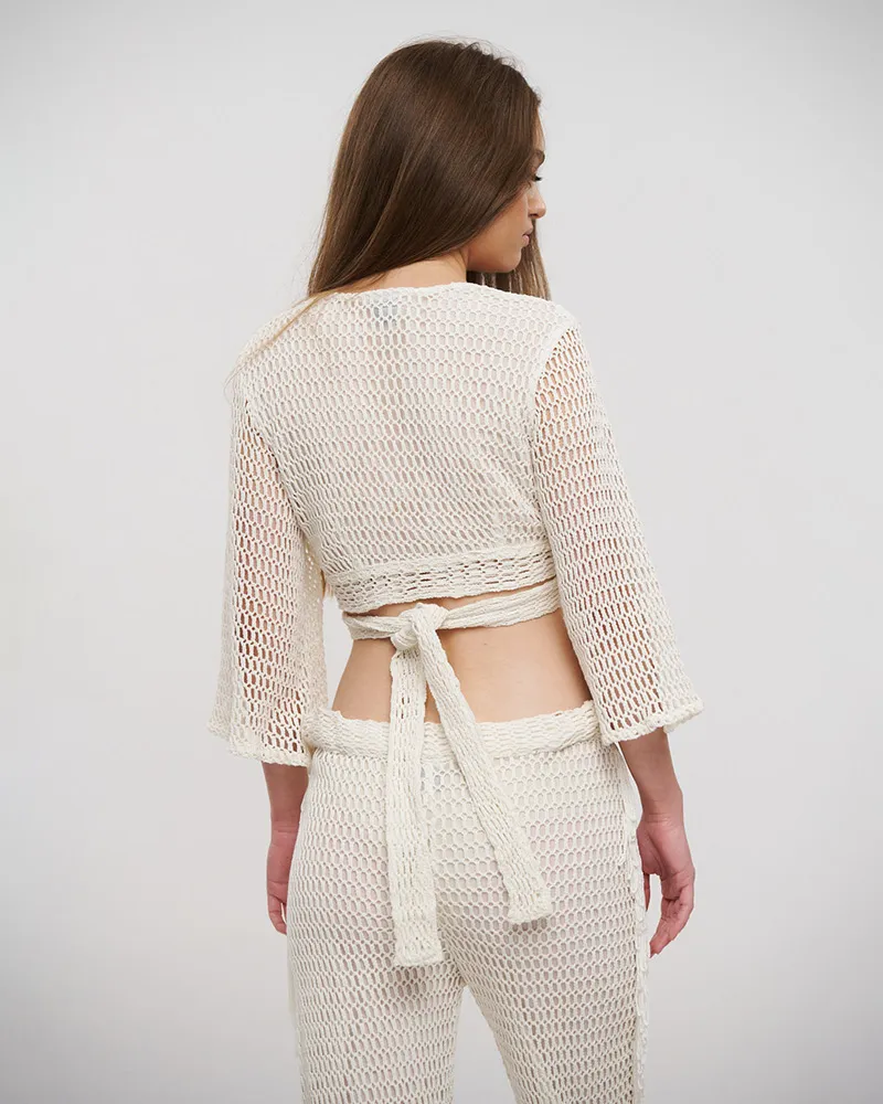 S/2 ΤΟΠ ΔΕΤΟ ΚΑΙ ΠΑΝΤΕΛΟΝΑ ΛΕΥΚΟ ONE SIZE (100% COTTON)