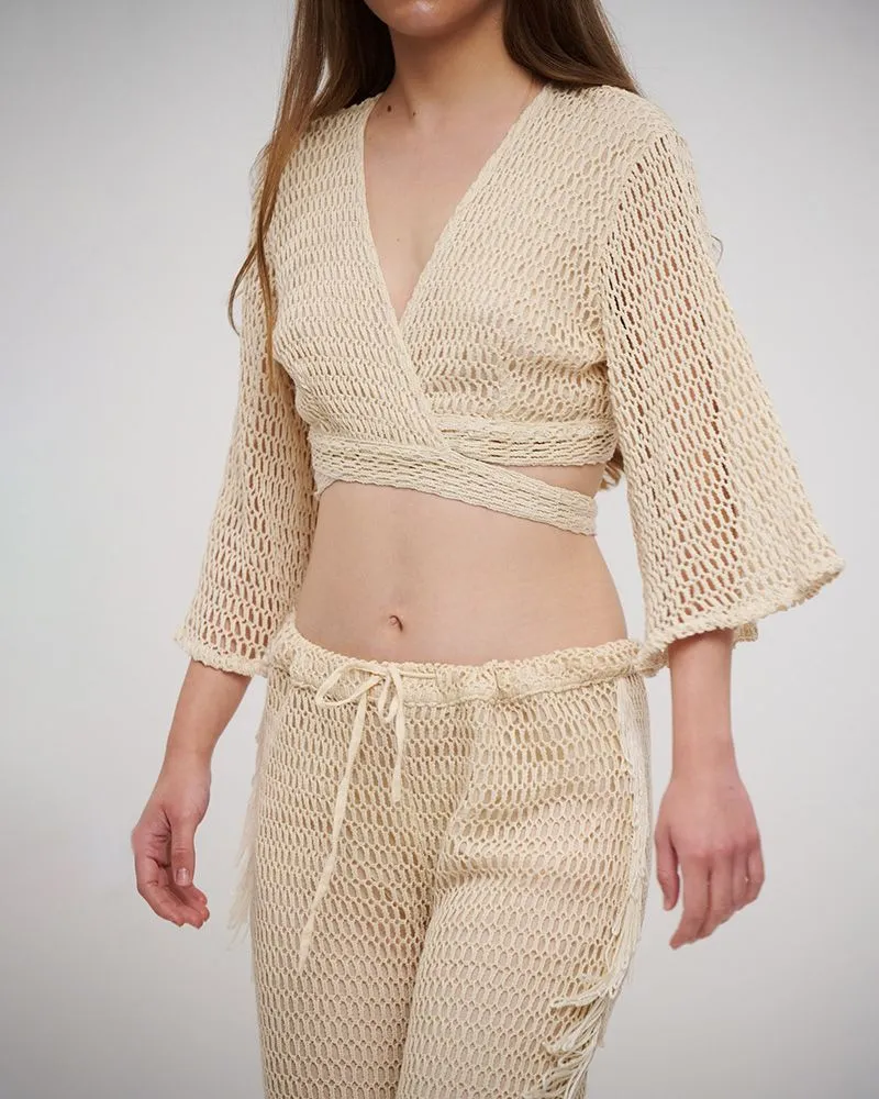 S/2 ΤΟΠ ΔΕΤΟ ΚΑΙ ΠΑΝΤΕΛΟΝΑ ΜΠΕΖ ONE SIZE (100% COTTON)