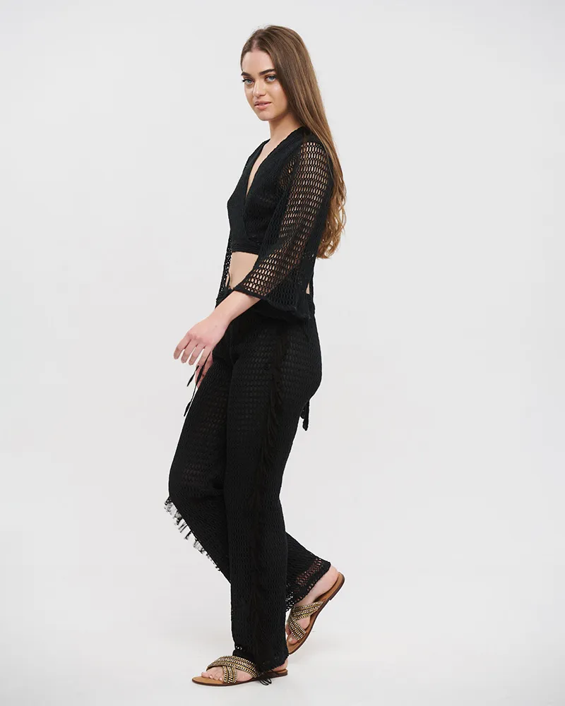 S/2 ΤΟΠ ΔΕΤΟ ΚΑΙ ΠΑΝΤΕΛΟΝΑ ΜΑΥΡΟ ONE SIZE (100% COTTON)