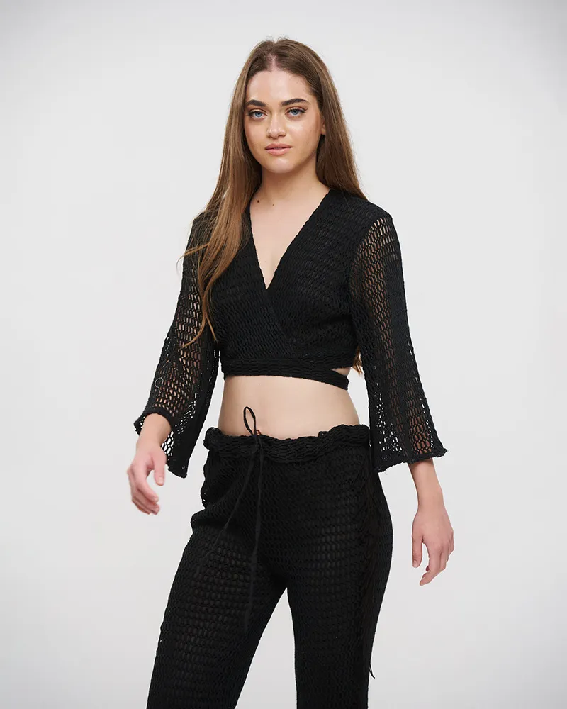 S/2 ΤΟΠ ΔΕΤΟ ΚΑΙ ΠΑΝΤΕΛΟΝΑ ΜΑΥΡΟ ONE SIZE (100% COTTON)