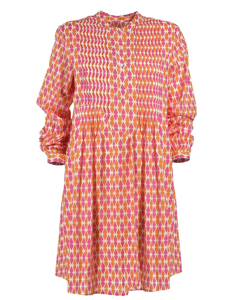 ΦΟΡΕΜΑ ΚΟΝΤΟ ΜΕ ΜΑΚΡΥ ΜΑΝΙΚΙ ΣΕ ΡΟΖ/ ΠΟΡΤΟΚΑΛΙ ΧΡΩΜΑ ONE SIZE (100% COTTON)