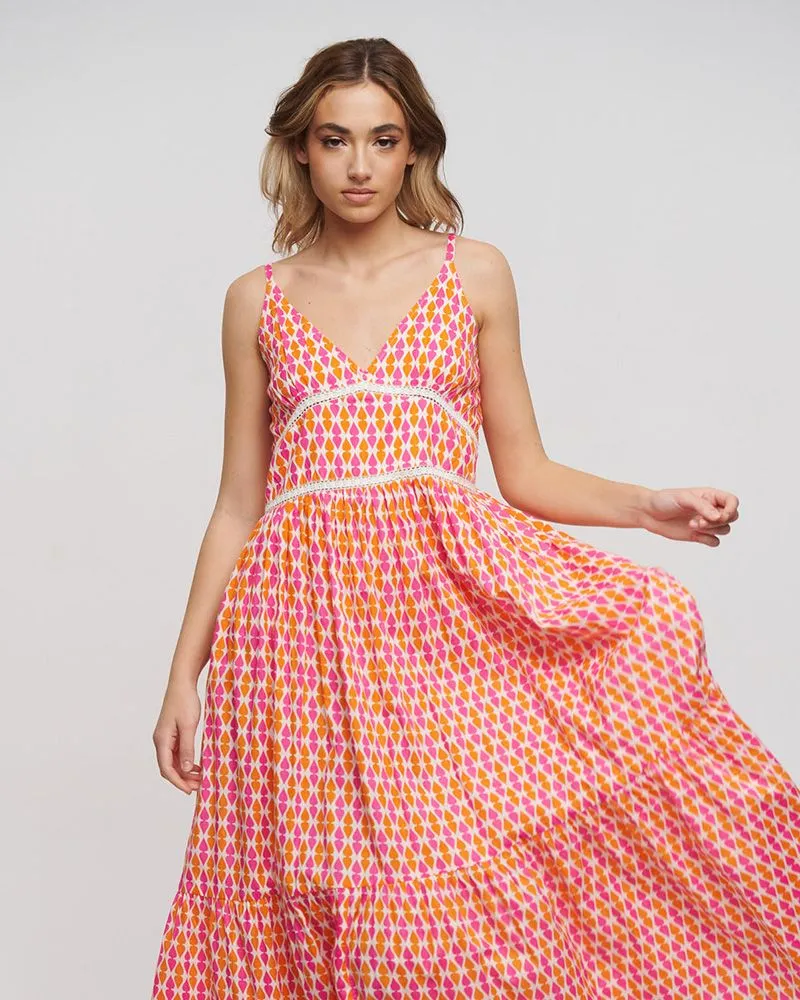 ΦΟΡΕΜΑ ΜΑΚΡΥ ΑΜΑΝΙΚΟ ΣΕ ΡΟΖ/ ΠΟΡΤΟΚΑΛΙ ΧΡΩΜΑ ONE SIZE (100% COTTON)