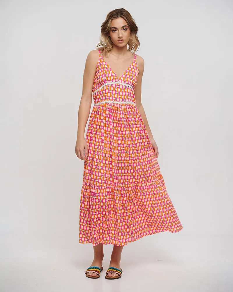 ΦΟΡΕΜΑ ΜΑΚΡΥ ΑΜΑΝΙΚΟ ΣΕ ΡΟΖ/ ΠΟΡΤΟΚΑΛΙ ΧΡΩΜΑ ONE SIZE (100% COTTON)