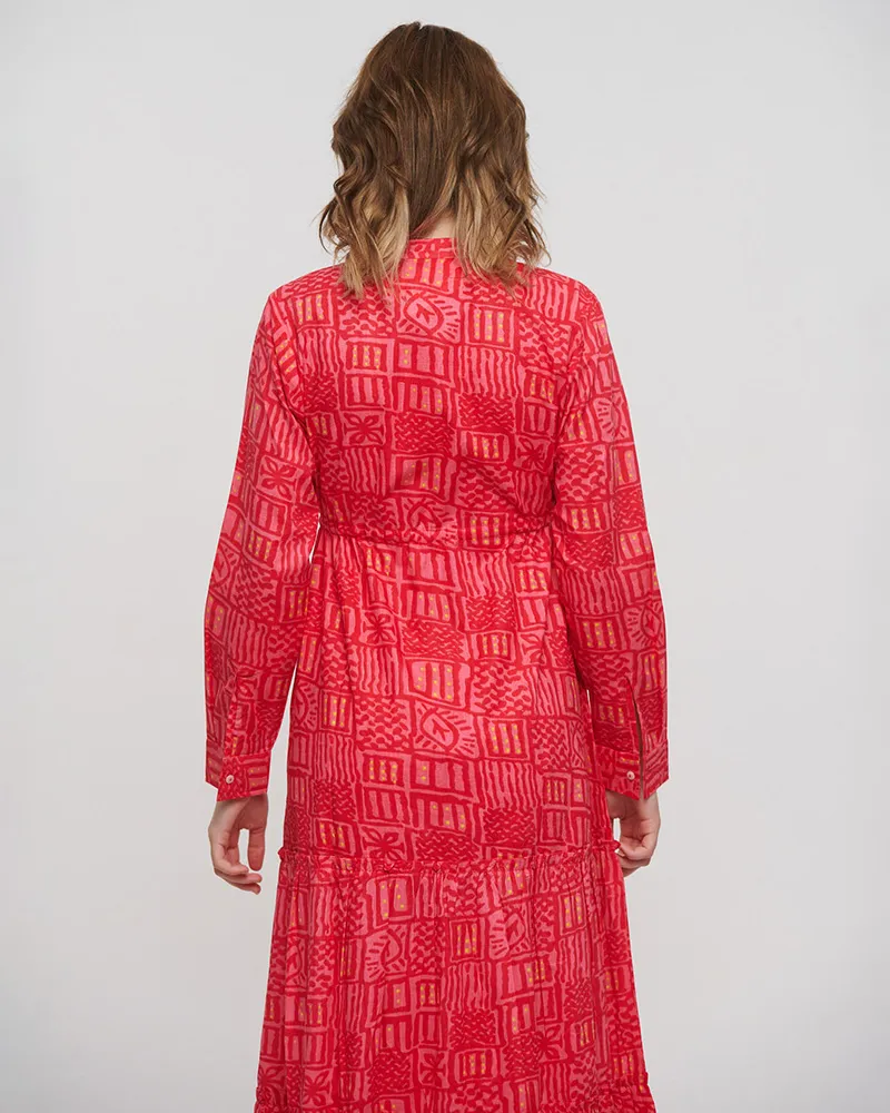 ΦΟΡΕΜΑ ΜΑΚΡΥ ΜΑΚΡΥΜΑΝΙΚΟ ΣΕ ΚΟΚΚΙΝΟ ΧΡΩΜΑ ONE SIZE (100% COTTON)