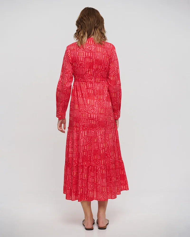 ΦΟΡΕΜΑ ΜΑΚΡΥ ΜΑΚΡΥΜΑΝΙΚΟ ΣΕ ΚΟΚΚΙΝΟ ΧΡΩΜΑ ONE SIZE (100% COTTON)