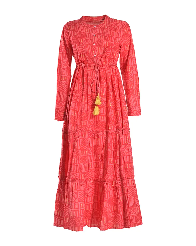 ΦΟΡΕΜΑ ΜΑΚΡΥ ΜΑΚΡΥΜΑΝΙΚΟ ΣΕ ΚΟΚΚΙΝΟ ΧΡΩΜΑ ONE SIZE (100% COTTON)