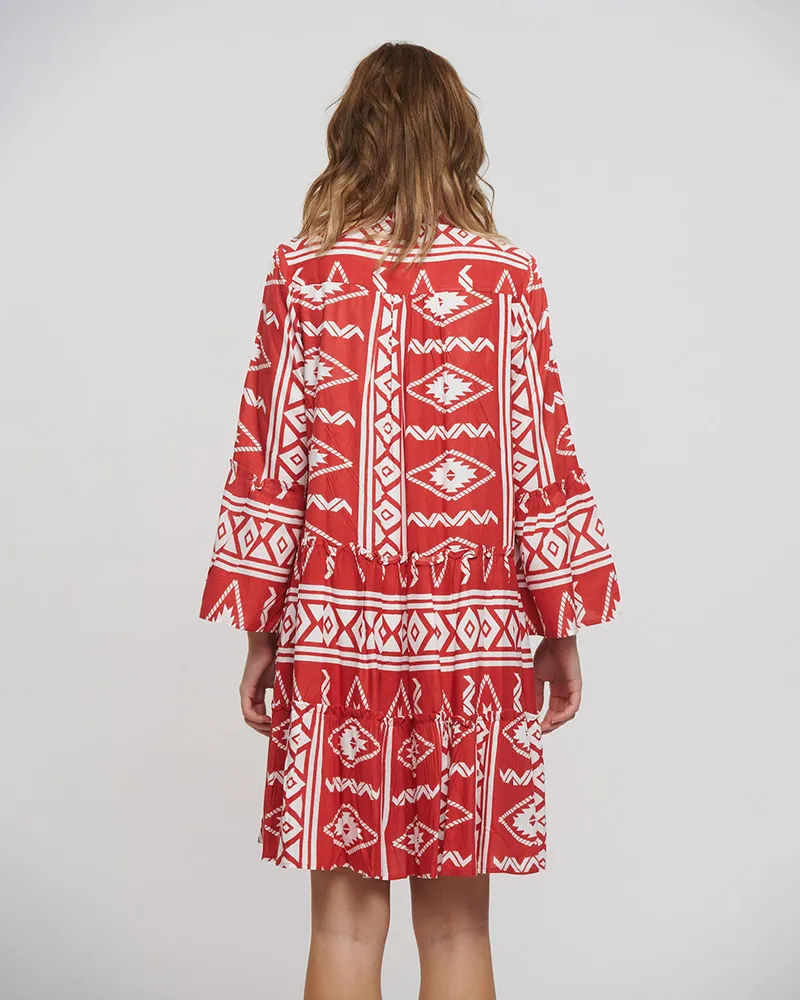 ΦΟΡΕΜΑ ΚΟΝΤΟ ΜΕ ΜΑΚΡΥ ΜΑΝΙΚΙ ΣΕ ΚΕΡΑΜΙΔΙ ΧΡΩΜΑ ONE SIZE(100% RAYON)