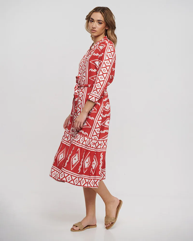 ΦΟΡΕΜΑ ΜΑΚΡΥ ΜΕ ΜΑΚΡΥ ΜΑΝΙΚΙ ΣΕ ΚΕΡΑΜΙΔΙ ΧΡΩΜΑ ONE SIZE(100% RAYON)