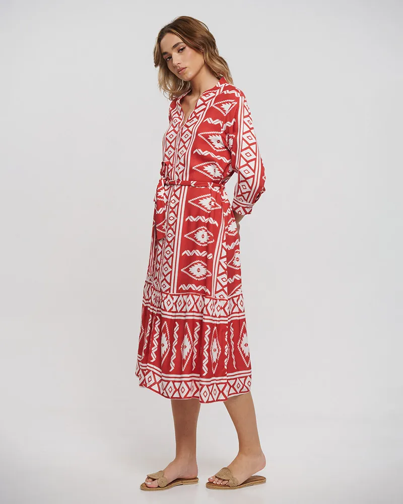 ΦΟΡΕΜΑ ΜΑΚΡΥ ΜΕ ΜΑΚΡΥ ΜΑΝΙΚΙ ΣΕ ΚΕΡΑΜΙΔΙ ΧΡΩΜΑ ONE SIZE(100% RAYON)