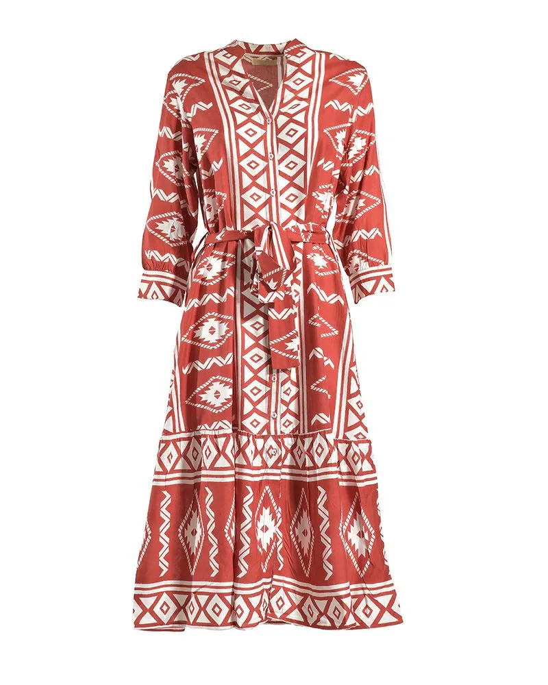 ΦΟΡΕΜΑ ΜΑΚΡΥ ΜΕ ΜΑΚΡΥ ΜΑΝΙΚΙ ΣΕ ΚΕΡΑΜΙΔΙ ΧΡΩΜΑ ONE SIZE(100% RAYON)