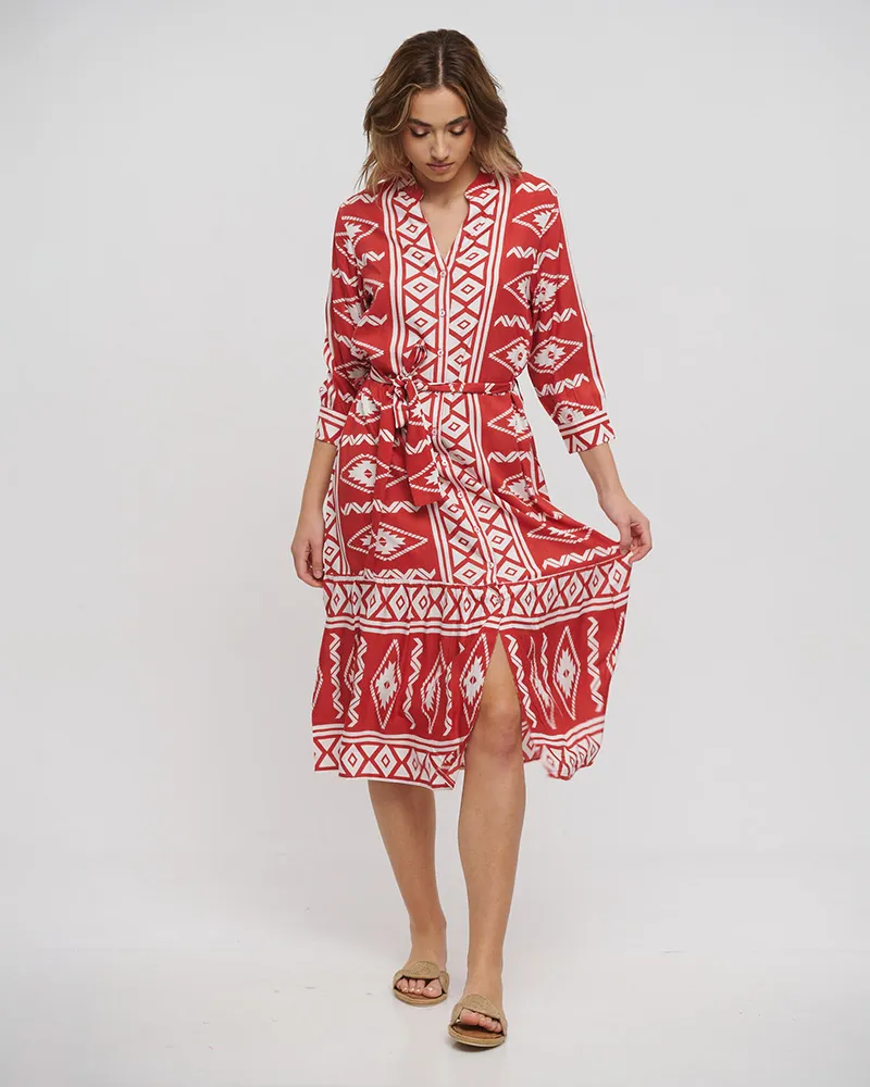 ΦΟΡΕΜΑ ΜΑΚΡΥ ΜΕ ΜΑΚΡΥ ΜΑΝΙΚΙ ΣΕ ΚΕΡΑΜΙΔΙ ΧΡΩΜΑ ONE SIZE(100% RAYON)