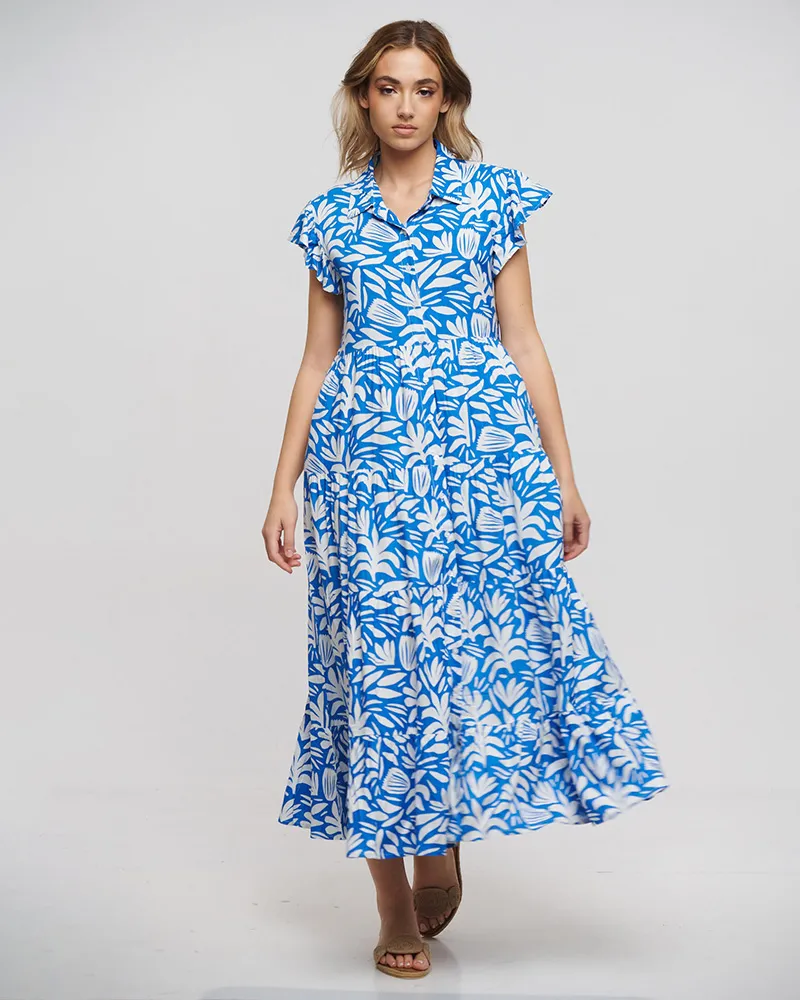 ΦΟΡΕΜΑ ΜΑΚΡΥ ΑΜΑΝΙΚΟ ΜΕ ΒΟΛΑΝ ΣΕ ΜΠΛΕ/ΛΕΥΚΟ ΧΡΩΜΑ ONE SIZE(100% VISCOSE)