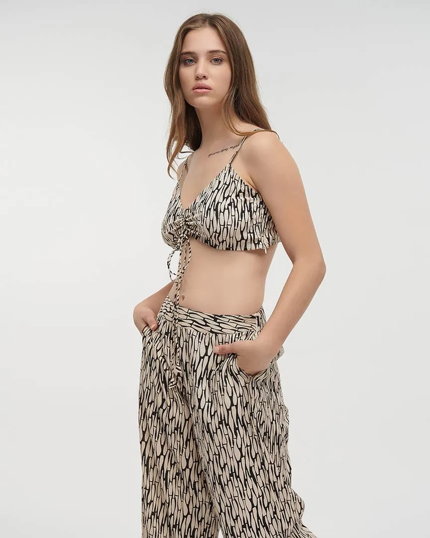 S/2 ΤΟΠ ΚΟΝΤΟ ΚΑΙ ΠΑΝΤΕΛΟΝΑ ΣΕ ΜΑΥΡΟ/ΜΠΕΖ ΧΡΩΜΑ ONE SIZE (100% VISCOSE)