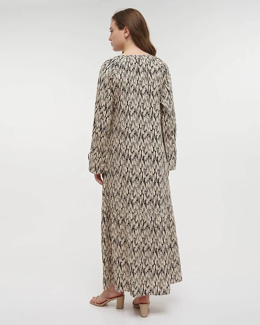 ΦΟΡΕΜΑ/ΠΟΥΚΑΜΙΣΑ ΜΑΚΡΙΑ ΜΕ ΜΑΚΡΥ ΜΑΝΙΚΙ ΣΕ ΜΑΥΡΟ/ΜΠΕΖ ΧΡΩΜΑ ONE SIZE (100% VISCOSE)