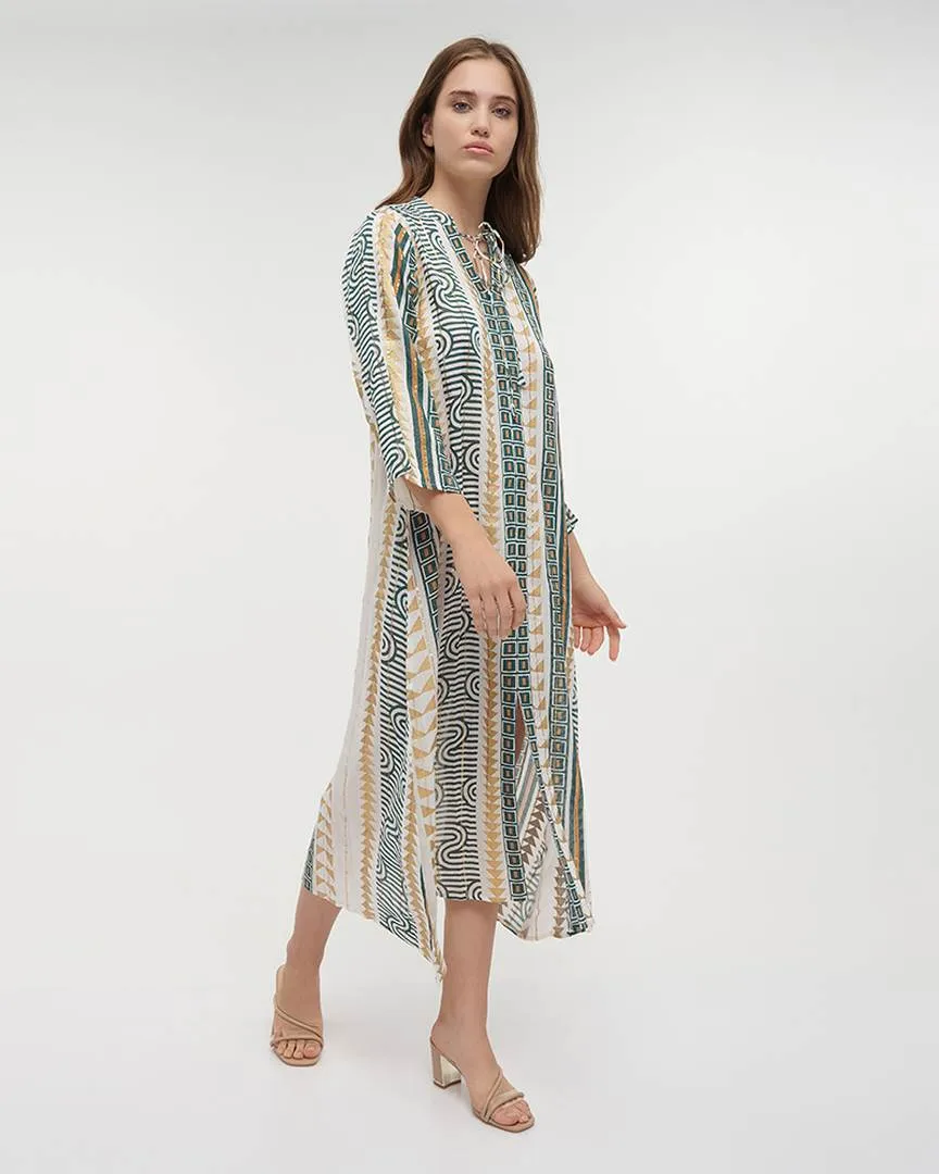 ΚΑΦΤΑΝΙ ΜΑΚΡΥ/ΠΟΥΚΑΜΙΣΑ ΜΕ ΜΑΚΡΥ ΜΑΝΙΚΙ ΣΕ ΛΕΥΚΟ/ΜΠΕΖ/ΜΠΛΕ ΧΡΩΜΑ ΚΑΙ LUREX ONE SIZE (100% VISCOSE LUREX CREPE)