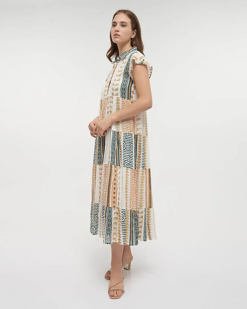 ΦΟΡΕΜΑ ΜΑΚΡΥ ΑΜΑΝΙΚΟ ΣΕ ΛΕΥΚΟ/ΜΠΕΖ/ΜΠΛΕ ΧΡΩΜΑ ΚΑΙ LUREX ONE SIZE (100% VISCOSE LUREX CREPE)