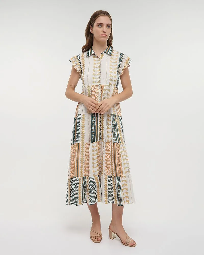 ΦΟΡΕΜΑ ΜΑΚΡΥ ΑΜΑΝΙΚΟ ΣΕ ΛΕΥΚΟ/ΜΠΕΖ/ΜΠΛΕ ΧΡΩΜΑ ΚΑΙ LUREX ONE SIZE (100% VISCOSE LUREX CREPE)