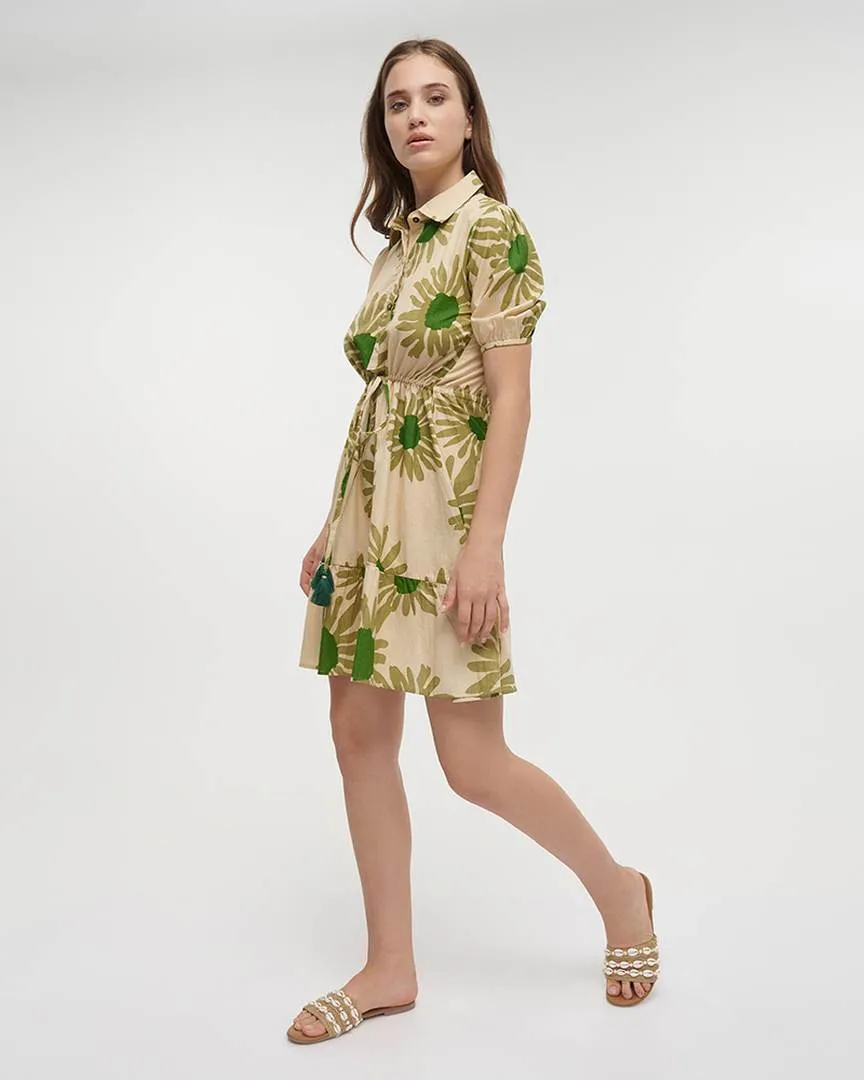 ΦΟΡΕΜΑ KONTO ME ΚΟΝΤΟ MANIKI ΚΑΙ ΚΟΥΜΠΙΑ ΣΕ ΠΡΑΣΙΝΟ ΧΡΩΜΑ ΜΕ ΛΟΥΛΟΥΔΙΑ ONE SIZE (100% COTTON)