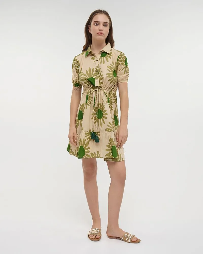 ΦΟΡΕΜΑ KONTO ME ΚΟΝΤΟ MANIKI ΚΑΙ ΚΟΥΜΠΙΑ ΣΕ ΠΡΑΣΙΝΟ ΧΡΩΜΑ ΜΕ ΛΟΥΛΟΥΔΙΑ ONE SIZE (100% COTTON)