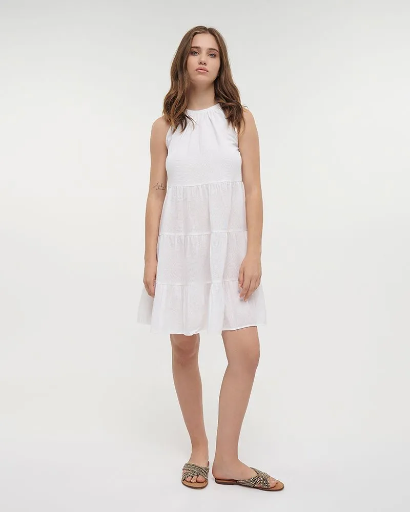 ΦΟΡΕΜΑ KONTO ΑΜΑΝΙΚΟ ΣΕ ΛΕΥΚΟ ΧΡΩΜΑ ONE SIZE (55% LINEN 45%COTTON)