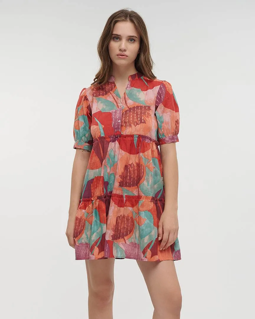 ΦΟΡΕΜΑ ΚΟΝΤΟ ΜΕ ΚΟΝΤΟ ΜΑΝΙΚΙ ΣΕ ΚΟΚΚΙΝΟ/ΡΟΖ ΧΡΩΜΑ ONE SIZE (100% COTTON)