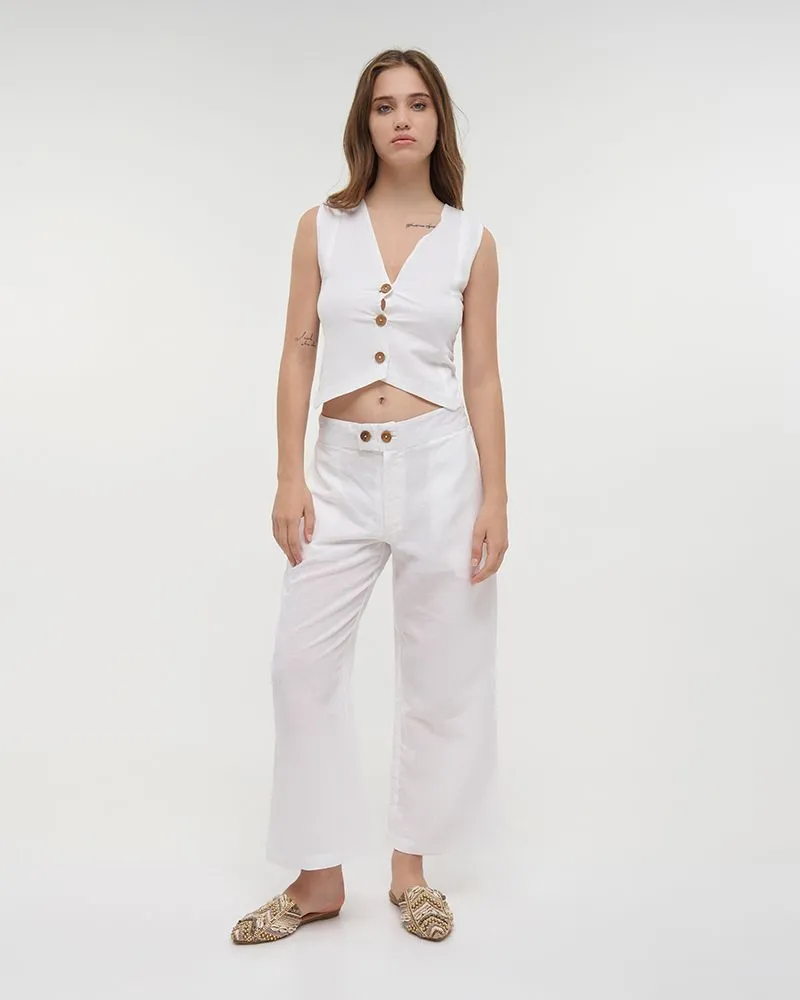 S/2 ΓΙΛΕΚΟ ΚΑΙ ΠΑΝΤΕΛΟΝΑ ΣΕ ΛΕΥΚΟ ΧΡΩΜΑ M/L (55%LINEN 45%COTTON) S/2 ΓΙΛΕΚΟ ΚΑΙ ΠΑΝΤΕΛΟΝΑ ΣΕ ΛΕΥΚΟ ΧΡΩΜΑ M/L (55%LINEN 45%COTTON)