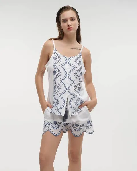 S/2 ΤΟΠ ΚΑΙ ΣΟΡΤΣ ΛΕΥΚΟ & ΜΠΛΕ ONE SIZE (100% VISCOSE)