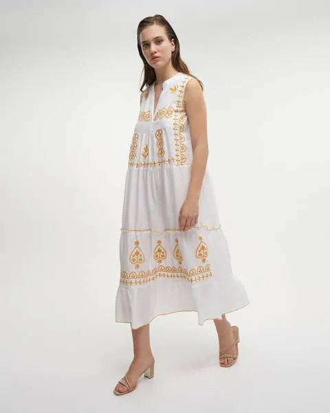 ΦΟΡΕΜΑ ΜΑΚΡΥ ΛΕΥΚΟ/ΧΡΥΣΟ ONE SIZE (100% VISCOSE)