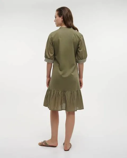 ΦΟΡΕΜΑ ΚΟΝΤΟ ΧΑΚΙ/ΛΕΥΚΟ ONE SIZE (100% COTTON)