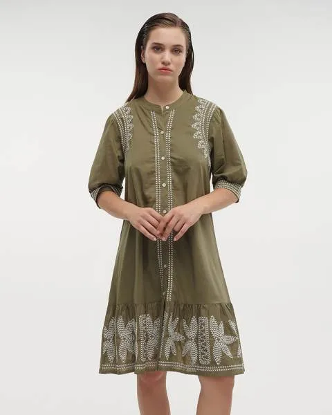 ΦΟΡΕΜΑ ΚΟΝΤΟ ΧΑΚΙ/ΛΕΥΚΟ ONE SIZE (100% COTTON)