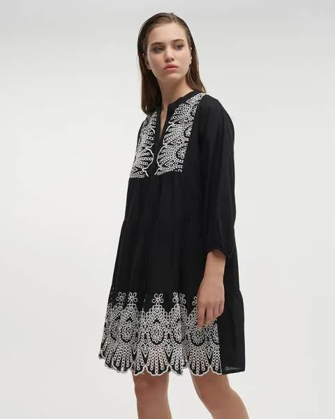 ΦΟΡΕΜΑ ΚΟΝΤΟ ΜΑΥΡΟ/ΛΕΥΚΟ ONE SIZE (100% VISCOSE)