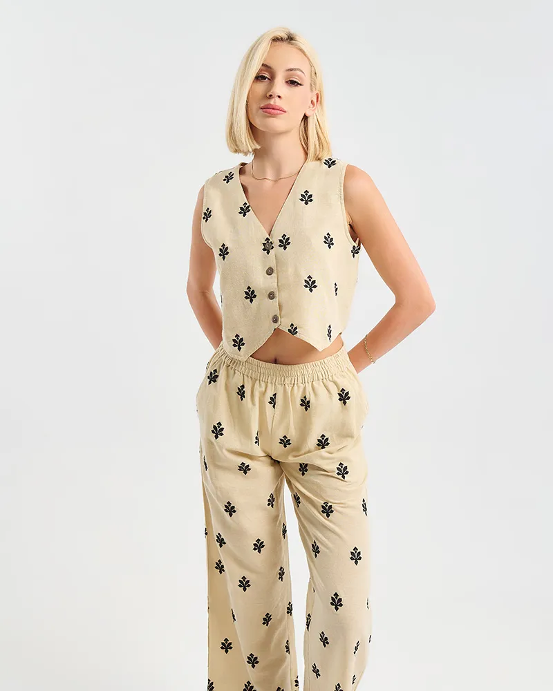 S/2 ΓΙΛΕΚΟ ΚΑΙ ΠΑΝΤΕΛΟΝΙ ΜΠΕΖ ΜΕ ΜΑΥΡΕΣ ΚΕΝΤΗΤΕΣ ΛΕΠΤΟΜΕΡΕΙΕΣ ONE SIZE (100% COTTON) S/2 ΓΙΛΕΚΟ ΚΑΙ ΠΑΝΤΕΛΟΝΙ ΜΠΕΖ ΜΕ ΜΑΥΡΕΣ ΚΕΝΤΗΤΕΣ ΛΕΠΤΟΜΕΡΕΙΕΣ ONE SIZE (100% COTTON)