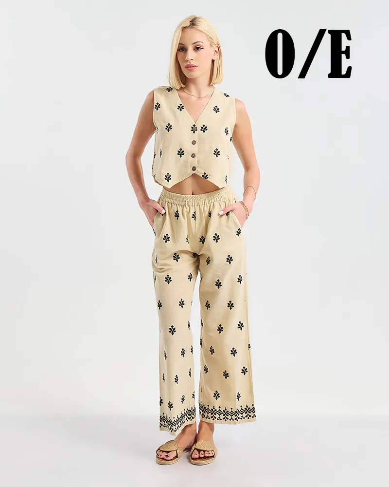 S/2 ΓΙΛΕΚΟ ΚΑΙ ΠΑΝΤΕΛΟΝΙ ΜΠΕΖ ΜΕ ΜΑΥΡΕΣ ΚΕΝΤΗΤΕΣ ΛΕΠΤΟΜΕΡΕΙΕΣ ONE SIZE (100% COTTON) S/2 ΓΙΛΕΚΟ ΚΑΙ ΠΑΝΤΕΛΟΝΙ ΜΠΕΖ ΜΕ ΜΑΥΡΕΣ ΚΕΝΤΗΤΕΣ ΛΕΠΤΟΜΕΡΕΙΕΣ ONE SIZE (100% COTTON)