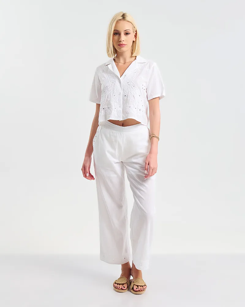 S/2 ΤΟΠ ΜΕ ΚΟΝΤΟ ΜΑΝΙΚΙ ΚΑΙ ΠΑΝΤΕΛΟΝΙ ΛΕΥΚΟ ΜΕ ΚΕΝΤΗΤΕΣ ΛΕΠΤΟΜΕΡΕΙΕΣ ONE SIZE (100% COTTON) S/2 ΤΟΠ ΜΕ ΚΟΝΤΟ ΜΑΝΙΚΙ ΚΑΙ ΠΑΝΤΕΛΟΝΙ ΛΕΥΚΟ ΜΕ ΚΕΝΤΗΤΕΣ ΛΕΠΤΟΜΕΡΕΙΕΣ ONE SIZE (100% COTTON)