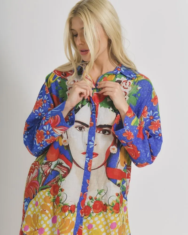 ΠΟΥΚΑΜΙΣΑ ΜΕ ΣΧΕΔΙΑ ΚΑΙ ΚΕΝΤΗΜΑ ΣΤΗ ΠΛΑΤΗ ONE SIZE (100% COTTON)