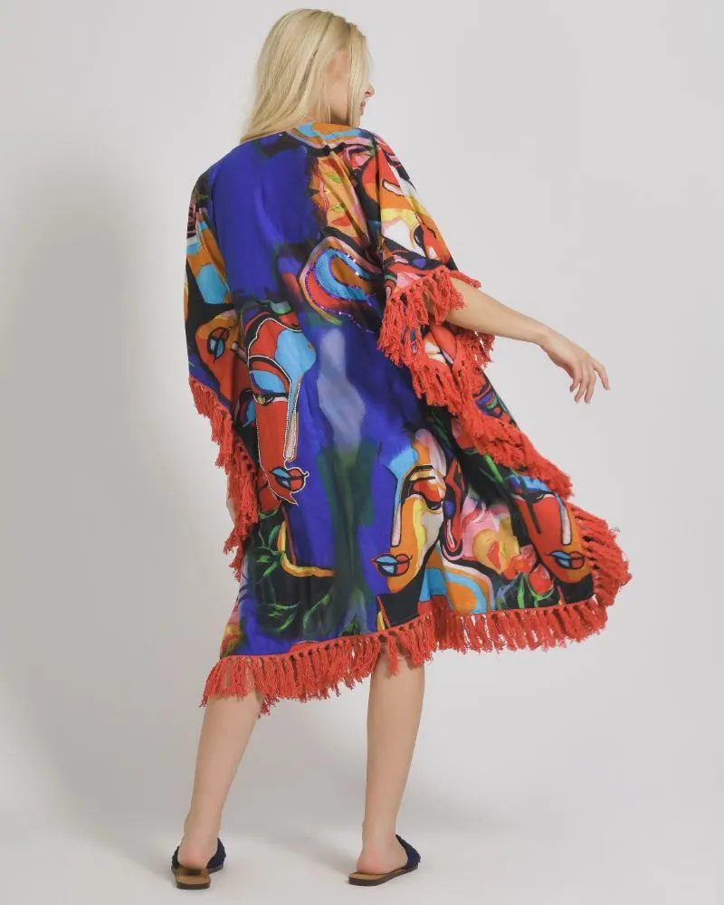 ΠΟΥΚΑΜΙΣΑ/ΚΑΦΤΑΝΙ ΠΟΛΥΧΡΩΜΟ ΜΕ ΣΧΕΔΙΑ ΚΑΙ ΚΕΝΤΗΜΑ ΣΤΗ ΠΛΑΤΗ ONE SIZE  (100% COTTON)