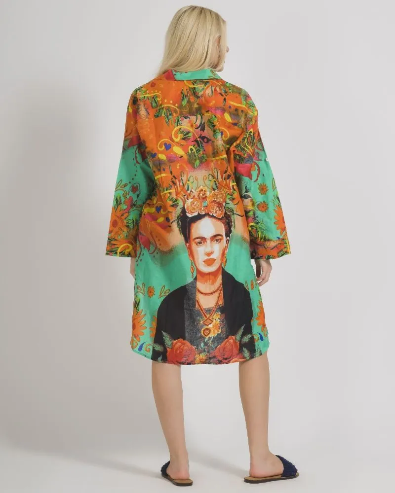 ΠΟΥΚΑΜΙΣΑ ΜΕ ΣΧΕΔΙΑ ΚΑΙ ΚΕΝΤΗΜΑ ΣΤΗ ΠΛΑΤΗ ONE SIZE  (100% COTTON) .