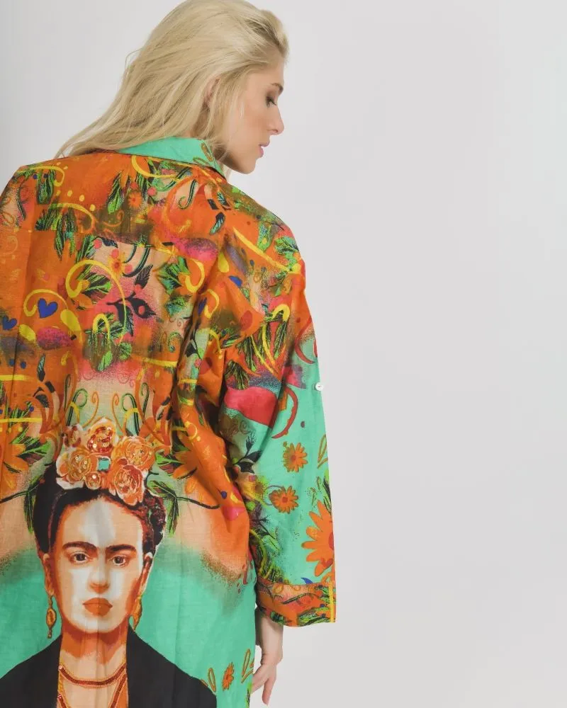 ΠΟΥΚΑΜΙΣΑ ΜΕ ΣΧΕΔΙΑ ΚΑΙ ΚΕΝΤΗΜΑ ΣΤΗ ΠΛΑΤΗ ONE SIZE  (100% COTTON) .