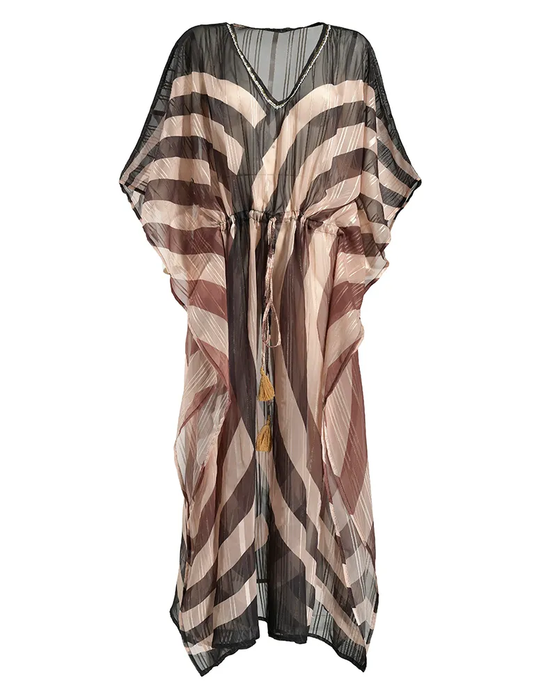 ΦΟΡΕΜΑ/ΚΑΦΤΑΝΙ ΜΑΚΡΥ ΜΑΥΡΟ/ΡΟΖ ΑΠΑΛΟ ONE SIZE (POLYSATIN)