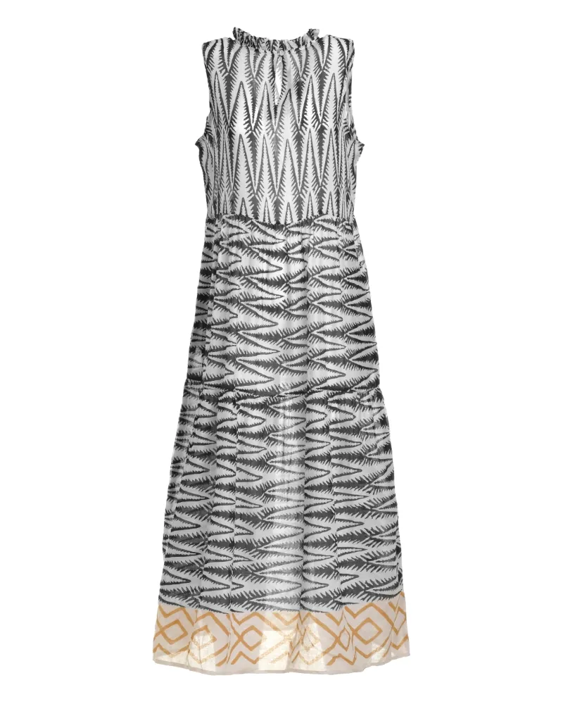 ΦΟΡΕΜΑ ΜΑΚΡΥ ΑΜΑΝΙΚΟ ΑΣΠΡΟ/ΜΑΥΡΟ ΜΕ ΜΟΥΣΤΑΡΔΙ ΛΕΠΤΟΜΕΡΕΙΕΣ ONE SIZE (100% COTTON).