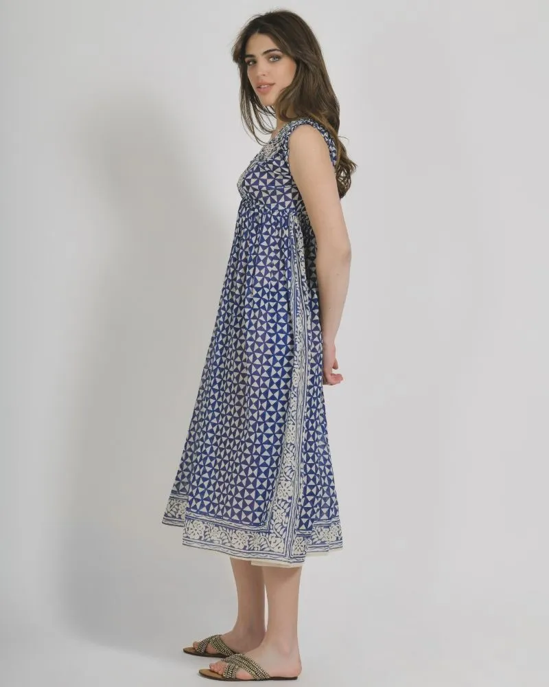 ΦΟΡΕΜΑ ΜΑΚΡΥ ΑΜΑΝΙΚΟ ΑΣΠΡΟ/ΜΠΛΕ ONE SIZE (100% COTTON).