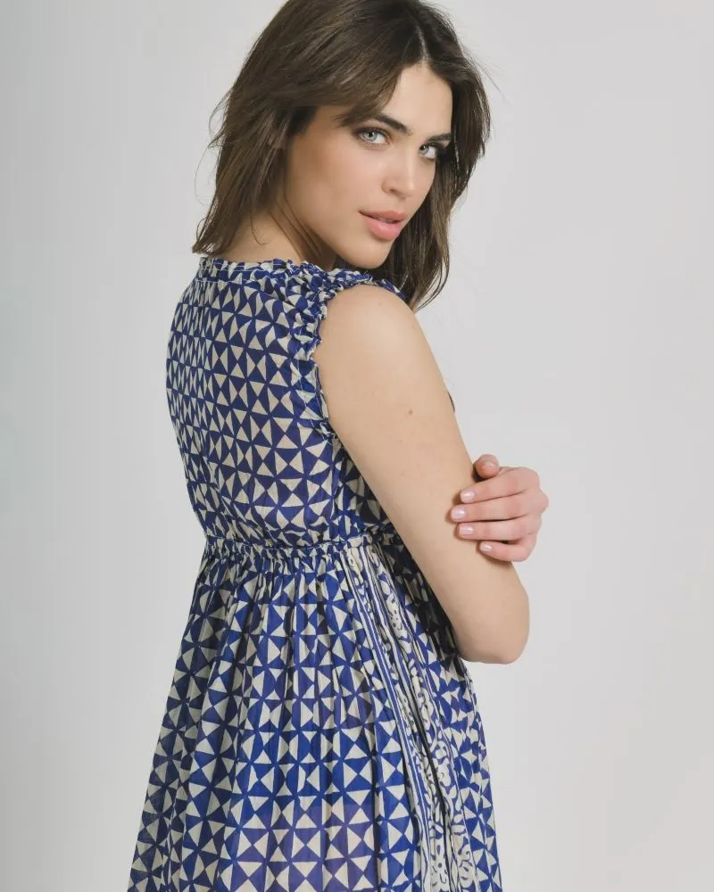 ΦΟΡΕΜΑ ΜΑΚΡΥ ΑΜΑΝΙΚΟ ΑΣΠΡΟ/ΜΠΛΕ ONE SIZE (100% COTTON).