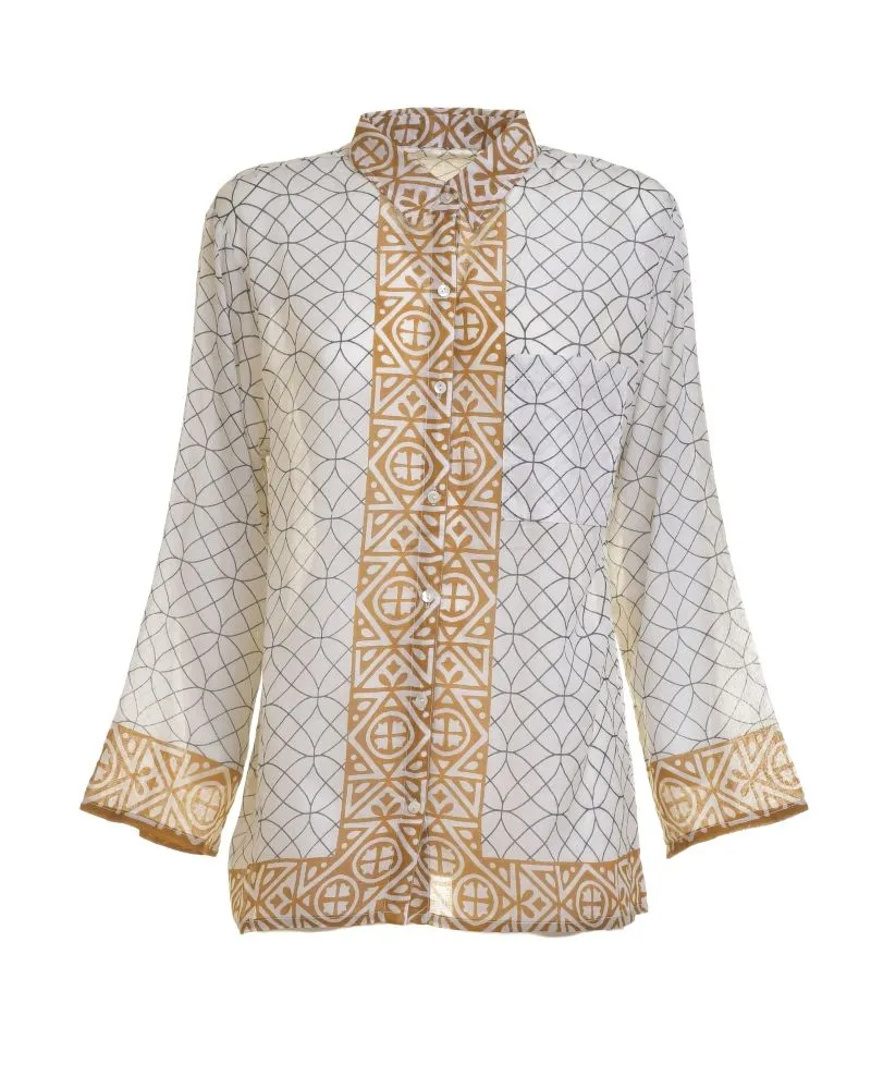 ΠΟΥΚΑΜΙΣΟ ΑΣΠΡΟΜΑΥΡΟ ΜΕ ΜΟΥΣΤΑΡΔΙ ΛΕΠΤΟΜΕΡΕΙΕΣ ΠΛΙΣΕ ONE SIZE (100% COTTON)