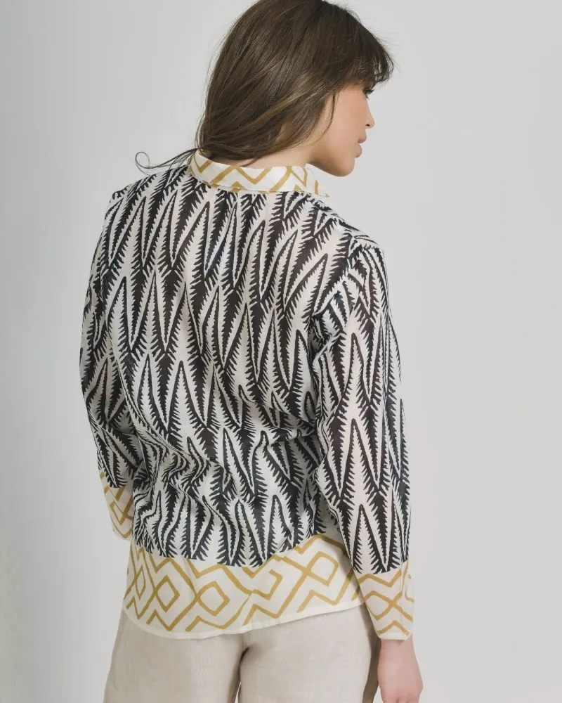 ΠΟΥΚΑΜΙΣΟ ΜΑΥΡΟ/ΛΕΥΚΟ ΜΕ ΜΟΥΣΤΑΡΔΙ ΛΕΠΤΟΜΕΡΕΙΕΣ ΠΛΙΣΕ ONE SIZE (100% COTTON)